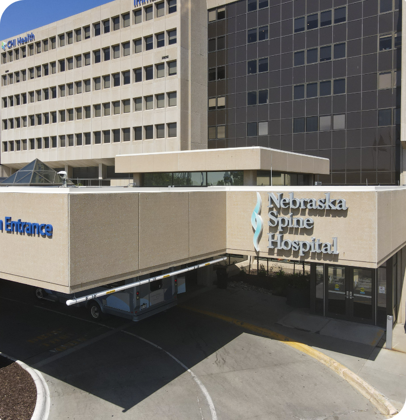 Exterior entrance of the Nebraska Spine Hospital.